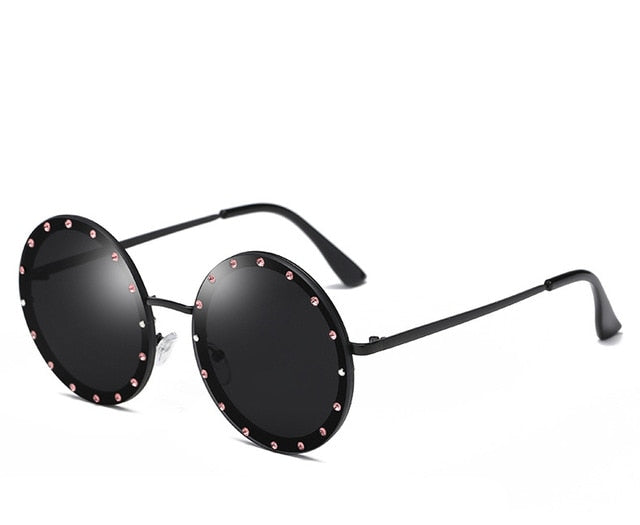 Luxury Round Crystal Decorative Sunglasses Women New 2019 Brand Designer Rhinestone Sun Glasses for Female High Quality Oculos