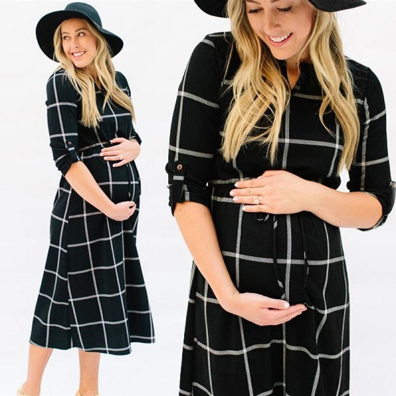 2019 New Women maternity pregnancy dresses clothes Pregnant Sexy Photography Props Casual Nursing Boho Chic Tie Long Dress