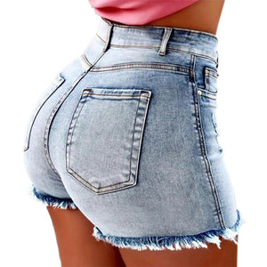 Laamei Fashion Women Summer High Waisted Denim Shorts Jeans Women Short 2019 New Femme Push Up Skinny Slim Denim Shorts