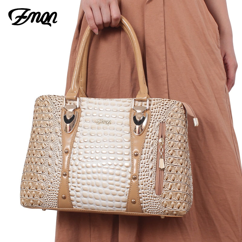 ZMQN Famous Brand Women Handbags Ladies Hand Bags Luxury Handbags Women Bags Designer 2019 Crocodile Leather Bags For Women C804