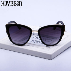 HJYBBSN Classic Cat Eye Sunglasses Women Vintage Large Leopard Gray Sun Glasses Women Shades 2019 Trendy Cat's Eye Glasses UV400