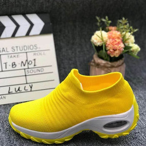 Womens Flats Slip On Shoes for Women Sock Sneakers Platform 2019 Comfortable Soft Ladies Spring Buty Damskie Sepatu Wanita Black