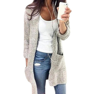 Laamei Autumn New Fashion Women Long Sleeve Loose Knitting Cardigan Women Sweater Knitted Pull Femme Sueter Mujer Invierno 2019