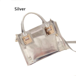 2019 New Fashion Women Shoulder Bags Transparent Solid Color Messenger Bags Jelly Beach Tote Crossbody Bag Ladies Girls Handbags
