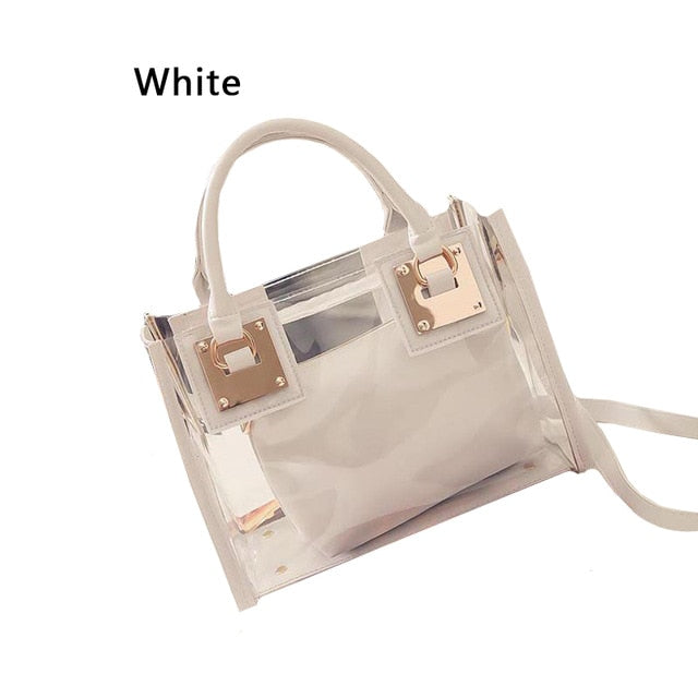 2019 New Fashion Women Shoulder Bags Transparent Solid Color Messenger Bags Jelly Beach Tote Crossbody Bag Ladies Girls Handbags