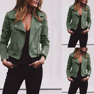 2019 Hot Women's Jacket Flight Coat Zip Up Windbreaker Lady Solid Fashion Biker Loose Tops Outwear Clothes