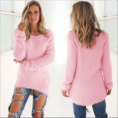 2019 Autumn Winter Sweater Women oversized Pullovers Jumper Casual black pink Sweaters Warm Female Clothes top pull femme BDR87