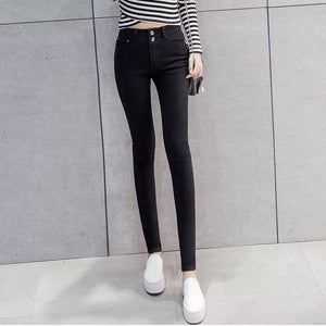 Fashion Autumn 2019 Slim High Waist Woman Jeans Pencil Pants Simple Casual Women's Ankle-length Jeans Femme Skinny Pants