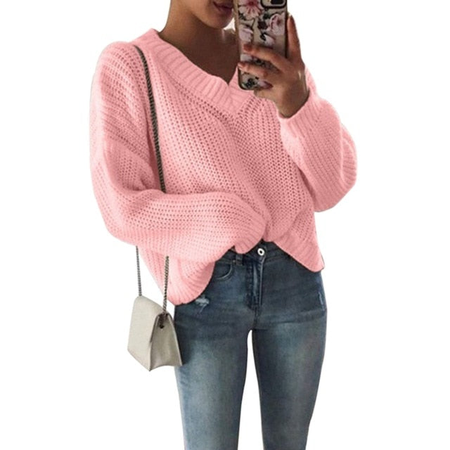 Laamei 2019 Pink Women Turtleneck Knit Sweater Long Sleeve Pullover Loose Solid Sweater Pull Femme Plus Size Jumpers 3XL Sweter