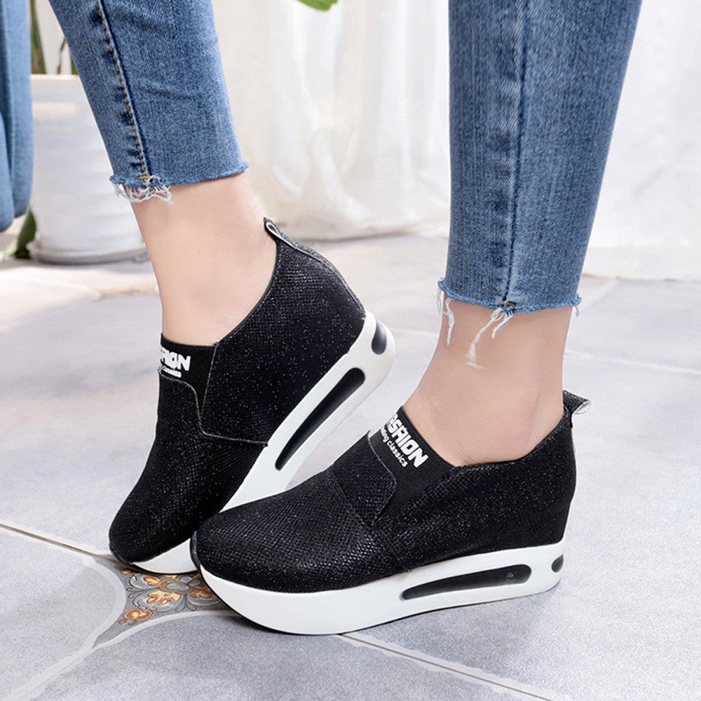 2019 Women shoes ladies  Flat Thick Bottom Shoes Slip On Ankle Boots Casual Platform Sport Shoes  обувь женская кросовки##BY25