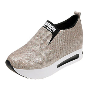 2019 Women shoes ladies  Flat Thick Bottom Shoes Slip On Ankle Boots Casual Platform Sport Shoes  обувь женская кросовки#B35