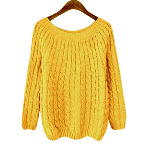 Women Pull O Neck Sweaters 2019 Yellow Sweater Women's Sweater Jumper Candy Color Harajuku Chic Short Sweater Twisted Pull Girl