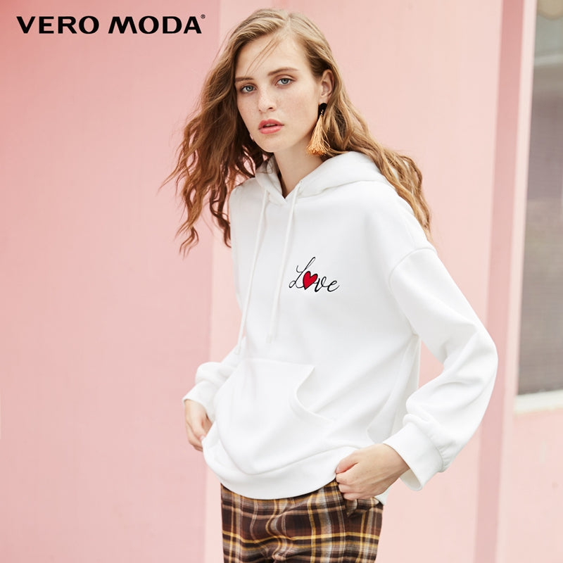 Vero Moda 2019 New Women's Letter Print Cotton Drop-shoulder Sleeves Leisure Hoodie | 318433507