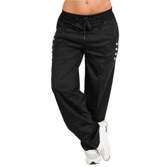 CYSINCOS 2019 Oversized Women Casual Loose Pants Sports Workout Trousers Fashion Pants Sportswear Fitness Solid Color Trousers