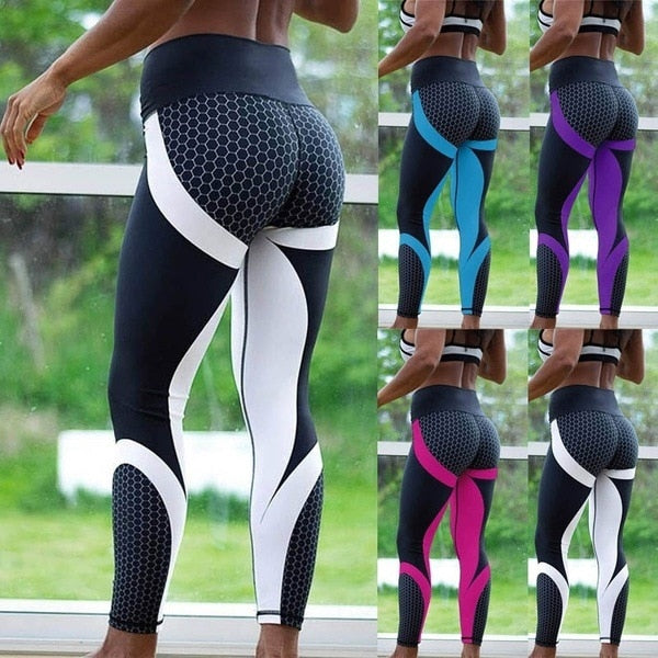 Printed Yoga Pants Women Push Up Professional Running Fitness Gym Sport Leggings Tight Trouser Pencil Leggins