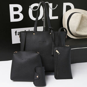 MAIOUMY 4pcs Woman Bag Set 2019 New Fashion Female Purse and Handbag Four-Piece Shoulder Bag Tote PU Leather Messenger Purse Bag