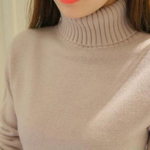 New 2019 Turtleneck Sweater Women autumn Winter Sweater Solid Kintted Thick Long Sleeve Pullovers Sweater Sexy Women Jumper Pull