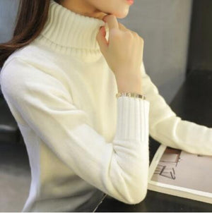 New 2019 Turtleneck Sweater Women autumn Winter Sweater Solid Kintted Thick Long Sleeve Pullovers Sweater Sexy Women Jumper Pull