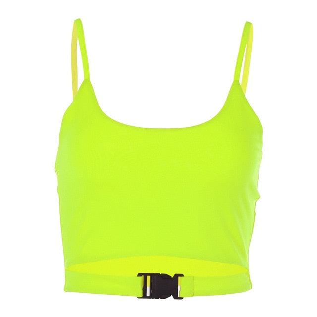 3 Colors Hot Summer Women Buckle Vest Boob Crop Top Female Casual Party Club T-Shirt Sexy Camisole Tank Top Tee