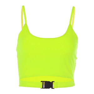 3 Colors Hot Summer Women Buckle Vest Boob Crop Top Female Casual Party Club T-Shirt Sexy Camisole Tank Top Tee