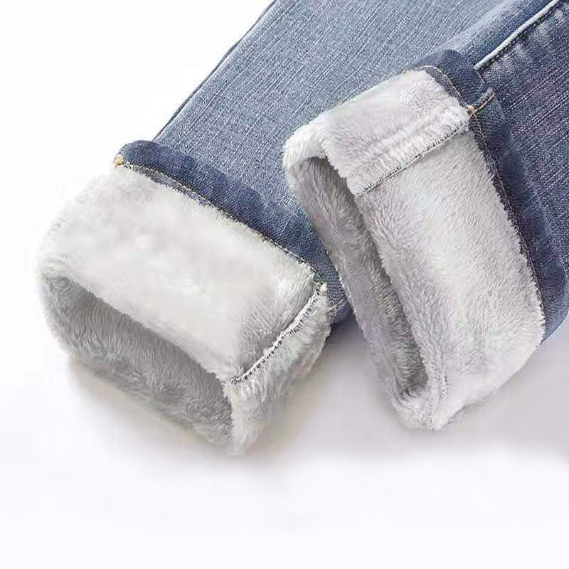 Winter Jeans Women's Korean High Waist Plus Velvet Skinny Jeans Female 2019 New Denim Streetwear Thick Warm Winter Feet Pants