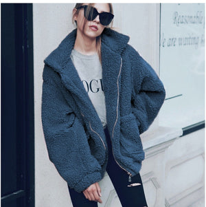 Autumn winter jacket female coat 2019 fashion korean style plus size women teddy fur coat female casual jacket woman pusheen