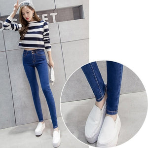 High Waist Jeans New Slim High Waist Jeans Pencil Pants Fashion Casual Women's Ankle-length Skinny Jeans Woman