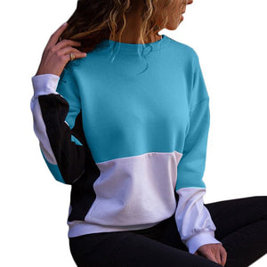 Women Hoodies And Sweatshirts 2019 Autumn Long Sleeve Patchwork Pullover Casual O-neck Jumper Ladies Loose Tops Sweat Femme S-XL