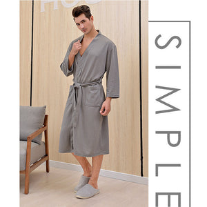 2019 New Style Unisex Kimono Bathrobe Women Men Waffle Fabric Large Size Robes Couples Bath Gowns Loves Nightgown Sleepwear