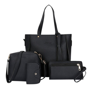 4Pcs Fashion Women Shoulder Bag Small Bags For Women 2019 Luxury Four-Piece Shoulder Bag Women Vintage Bags Messenger bags #912
