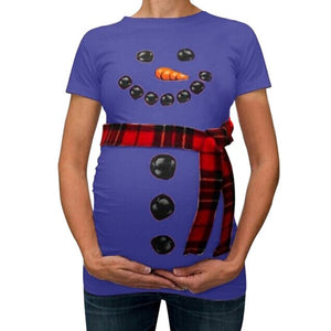 Trendy Tops For Pregnant Women New Year Christmas Snowman Print Cartoon Maternity Clothes T Shirts Pregnancy Clothing New 2019