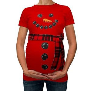 Trendy Tops For Pregnant Women New Year Christmas Snowman Print Cartoon Maternity Clothes T Shirts Pregnancy Clothing New 2019
