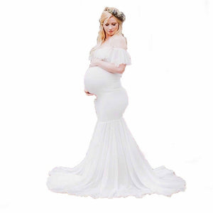 New Elegant Lace Maternity Dress Photography Props Long Dresses Pregnant Women Clothes Fancy Pregnancy Photo Props Shoot 2019