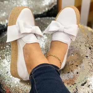 Adisputent 2019 Women Flats Shoes Platform Sneakers 2019 Slip On Bow Flats Leather Suede Ladies Loafers Moccasins Casual Shoes