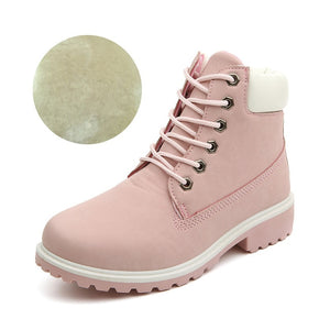 Women snow boots 2019 fashion winter boots women shoes keep warm plush women boots lace-up ankle boots ladies casual shoes woman