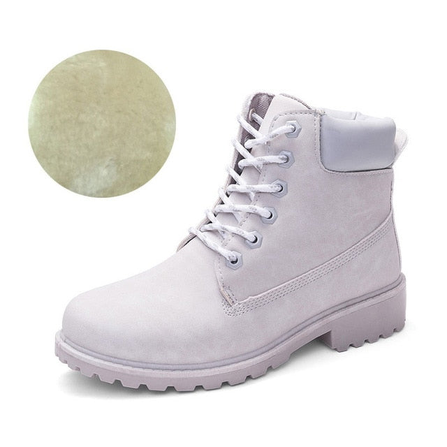 Women snow boots 2019 fashion winter boots women shoes keep warm plush women boots lace-up ankle boots ladies casual shoes woman