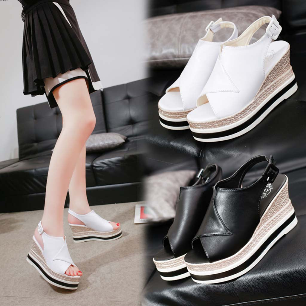 On Sale 2019 espadrilles Shoes Women Fashion Sandals Fish Mouth Women's Shoes High Heel Sandals Lightweight zapatillas mujer &35
