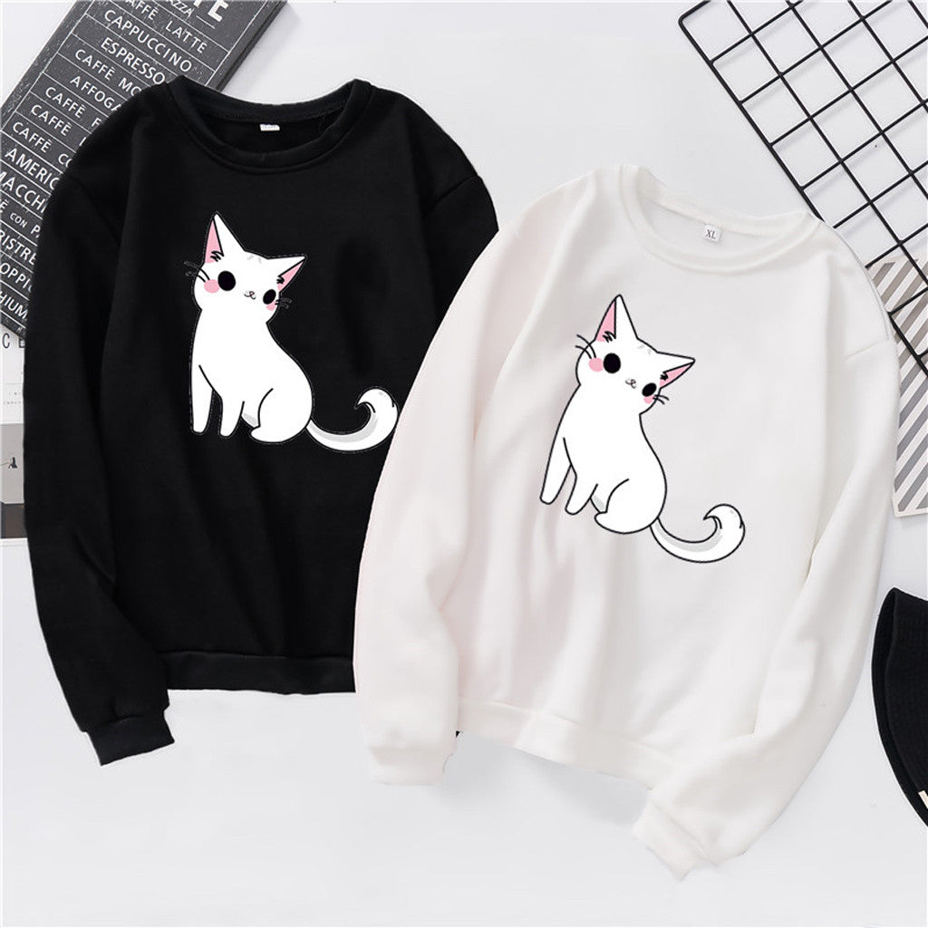 Fashion Women Sweatshirt 2019 Hot Sale Long Sleeve Sweatshirt Women Cat Printed Sweatshirt Ladies Pullover Sweat Femme толстовка