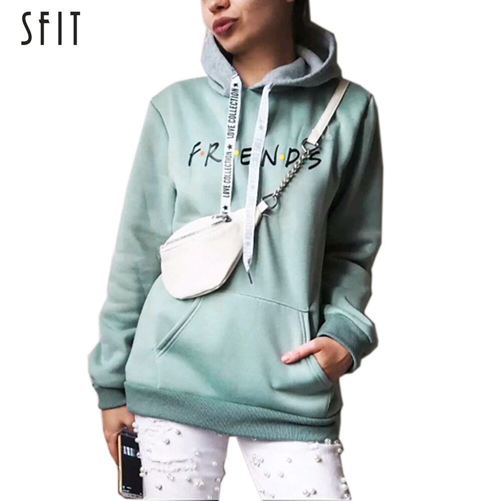 SFIT 2019 New Friends Printing Hoodies Sweatshirts Harajuku Crew Neck Sweats Women Clothing Feminina Loose Women's Outwear Fall