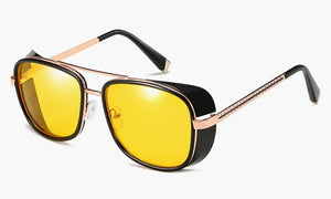2019 Steampunk tony stark Iron Man 3 Sunglasses Men Mirrored Designer Brand Women Glasses Vintage Red lens Sun glasses UV400