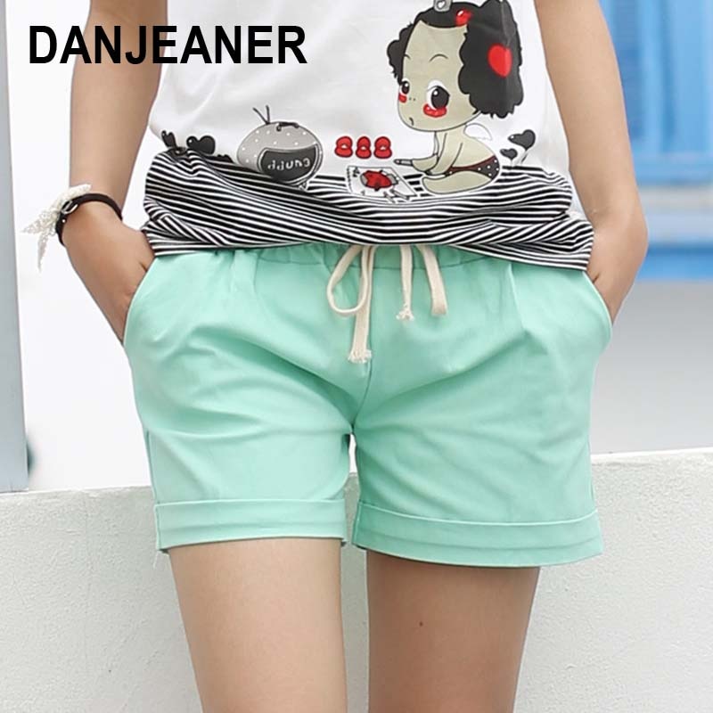2016 Summer Style Shorts Women Candy Color Elastic With Belt  Short Women  A224