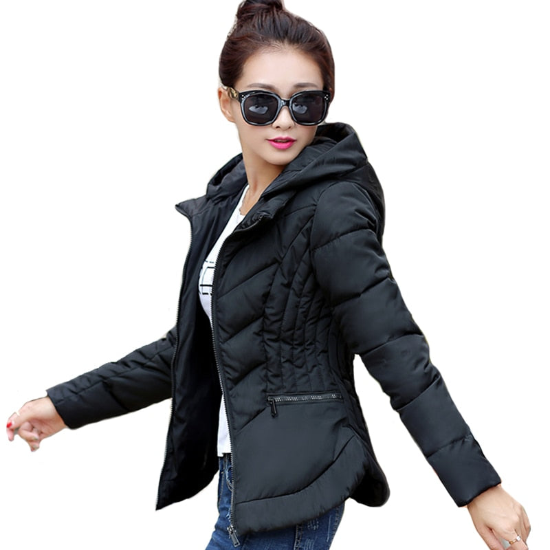 Women Winter Basic Jacket Cotton Padded Autumn Slim Hooded Female Coat Womens Jackets Casaco Feminino Inveno 2019