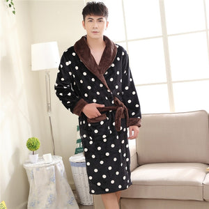 Winter Thick Warm Female Coral Fleece Kimono Robe Lovers Couple Nightgown Bath Gown Sleepwear Large Long Nightwear M L XL XXL