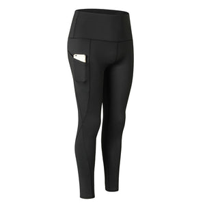 Sport Tight Trousers Women Pocket Yoga Running Pants High Quality Girls Black Sexy Slim Yoga Leggings Female Long Gym Pants
