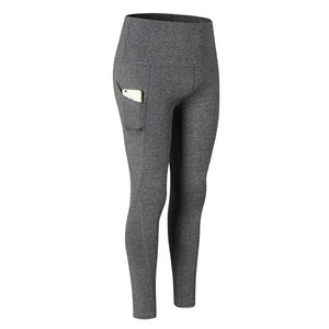 Sport Tight Trousers Women Pocket Yoga Running Pants High Quality Girls Black Sexy Slim Yoga Leggings Female Long Gym Pants