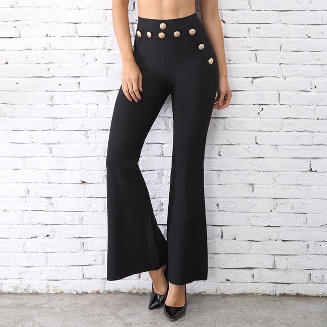 Seamyla 2019 New Summer Flare Pants Women Sexy Skinny Pant High Waist White Red Black Trousers Party Bodycon Bandage Pants Long
