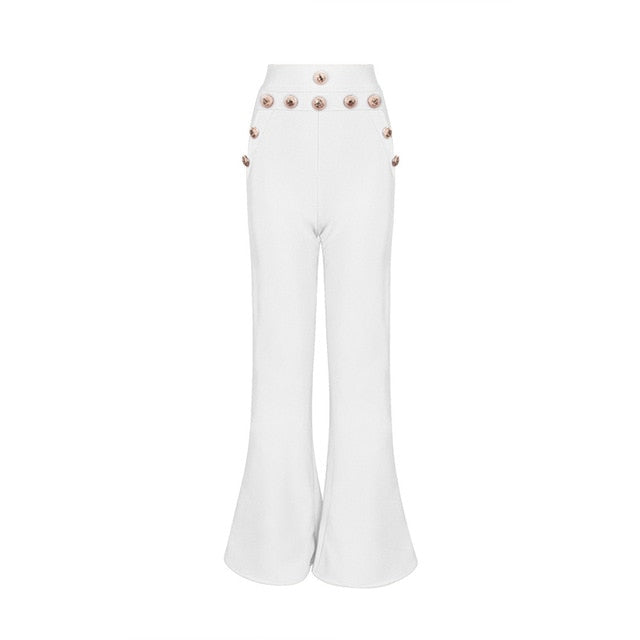 Seamyla 2019 New Summer Flare Pants Women Sexy Skinny Pant High Waist White Red Black Trousers Party Bodycon Bandage Pants Long