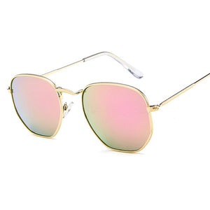 LeonLion 2019 Fashion Square Women Sunglasses Retro Hexagon Mirror Metal Sun Glasses Vintage Brand Lentes De Sol Mujer UV400
