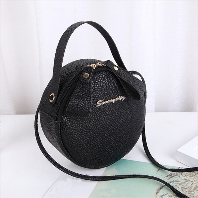 2019 New Fashion Women Bag Simple Circular Messenger Bag Female Mini Round Handbag PU Leather Ladies Crossbody Bag Bolsas