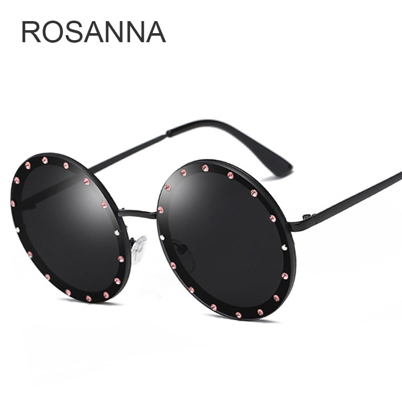 Luxury Round Crystal Decorative Sunglasses Women New 2019 Brand Designer Rhinestone Sun Glasses for Female High Quality Oculos